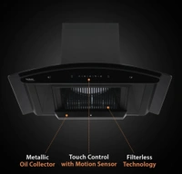 Hindware  NADIA BLK AUTO CLEAN 90 CHIMNEY - Black  ⚫️, 90cm