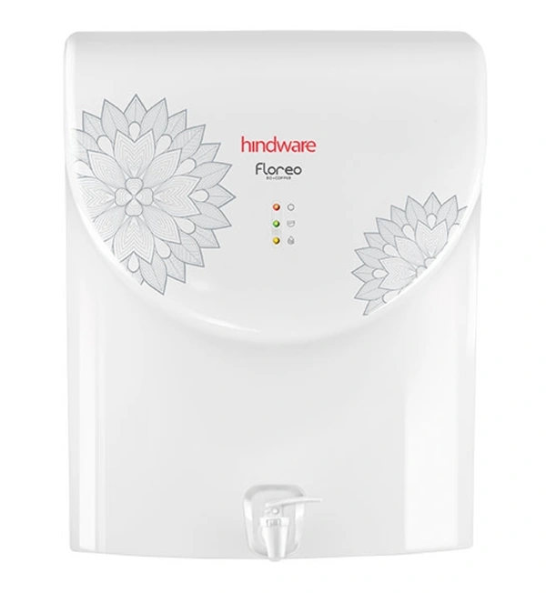 Hindware FLOREO RO + COPPER WATER PURIFIER - White, 1.5 Fit / 1fit