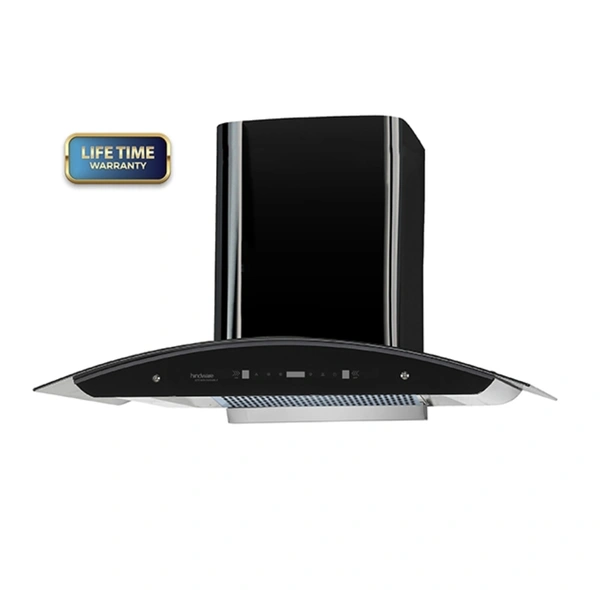 Hindware REVIO 90 MAXX AUTO CLEAN CHIMNEY - ⚫️ Black, 90 Cm