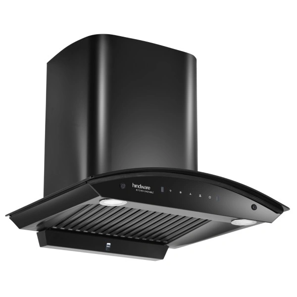 Hindware ADVENCIO 90 cm Wall Mounted Chimney Auto Clean Hoods  - Black, 900x480x548 mm