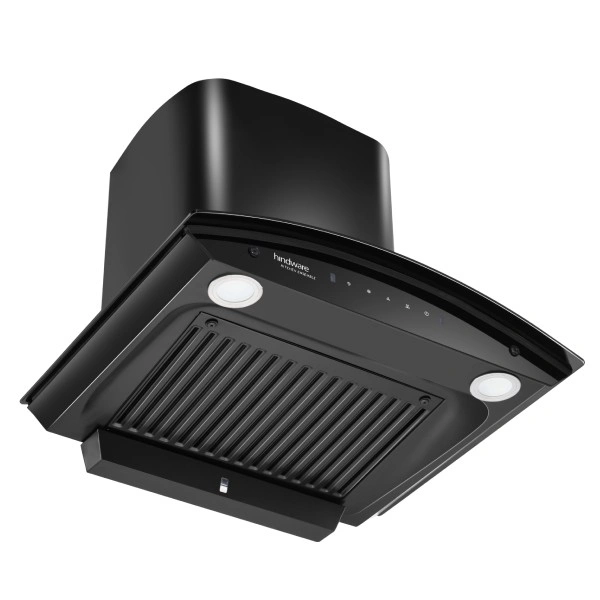 Hindware ADVENCIO 90 cm Wall Mounted Chimney Auto Clean Hoods  - Black, 900x480x548 mm