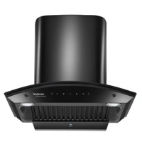 Hindware ADVENCIO 90 cm Wall Mounted Chimney Auto Clean Hoods  - Black, 900x480x548 mm