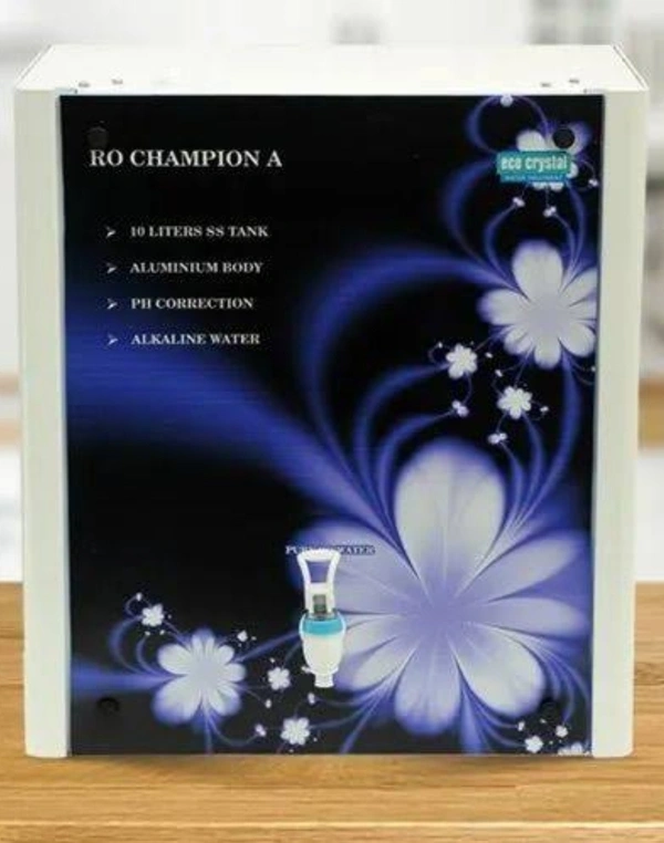 ECO CRYSTAL CHAMPION A 10L RO WATER PURIFIER 💧 WHITE & BLUE - WHITE, W 46 cm H 52 cm D 50.5 cm W12.65