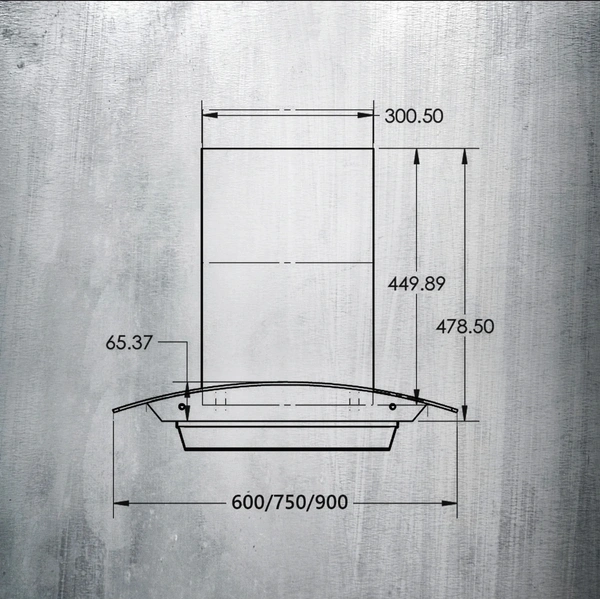 KAFF MAINZ DHC 60/75/90 Kitchen Chimney - 60cm, Black
