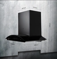 KAFF PRIMA TX DHC 60/75/90 | Dry Heat Auto CLean Chimney | Gesture Control - 90 Cm, Black