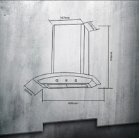 KAFF PRIMA TX DHC 60/75/90 | Dry Heat Auto CLean Chimney | Gesture Control - 90 Cm, Black