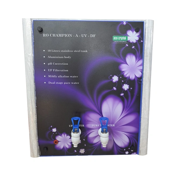 Eco Crystal  RO Champion A UV DF Purifier - White, Size (LxWxH): 410 X 270 X 450 mm