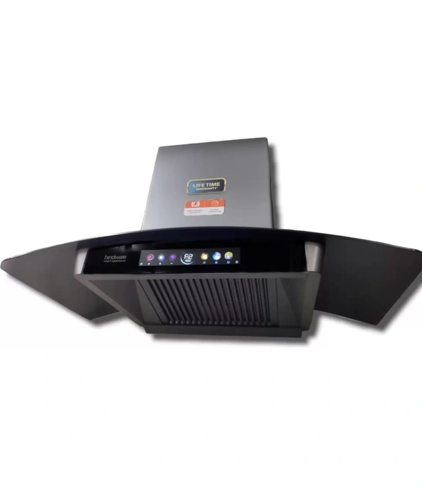 hindware Hindware RAYLENE 90 | Filterless Technology | MaxX Suction 1700 m³/hr* | BLDC Motor | Auto Clean Wall Mounted Chimney (GREY 1700 CMH) - 90cm, Gray, Installation Call 03371646333