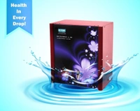 Eco Crystal RO champion A-MF (Water Saver) | RO+UV | Wall Mount Accessory | Zero Water Wastage from pure water | 2 Faucet water Output: Pure water & RO water | 10L Stainless Steel Tank | Red Colour with Elegant Floral Design/| Magnetised Pure Water Technology I Fire Resistance Aluminium BodyI Multi functional cooking washing drinking - Bright Red, 41L x 32W x 45H Centimeters