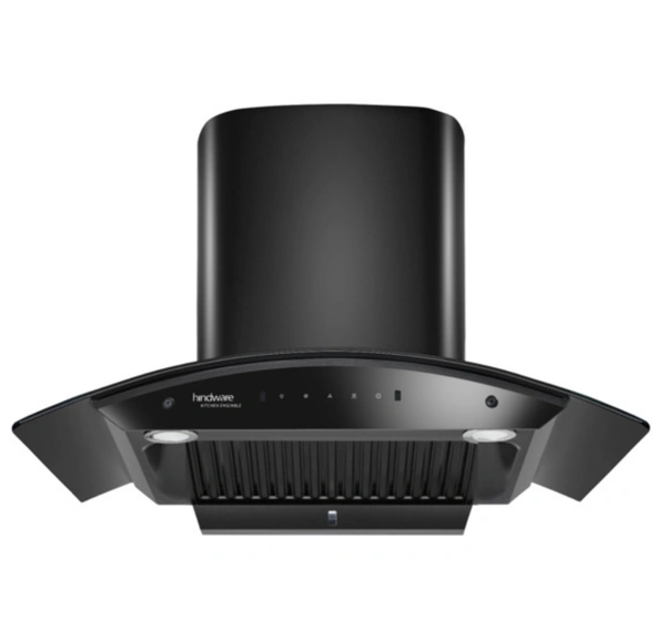 Hindware ADVENCIO 90 cm Wall Mounted Chimney Auto Clean Hoods  - Black, 900x480x548 mm