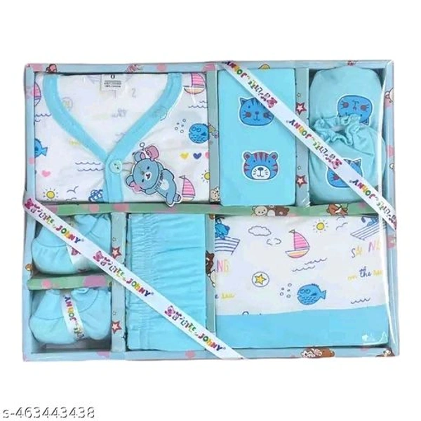 New Born Baby Gift Combo Pack β 6 Pcs | 100% Cotton | Unisex Clothing Set (0β3 Months) - Malibu, 0-3 Month, Clothing Set