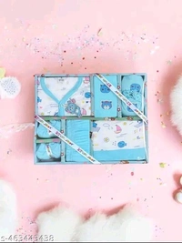 New Born Baby Gift Combo Pack β 6 Pcs | 100% Cotton | Unisex Clothing Set (0β3 Months) - Malibu, 0-3 Month, Clothing Set