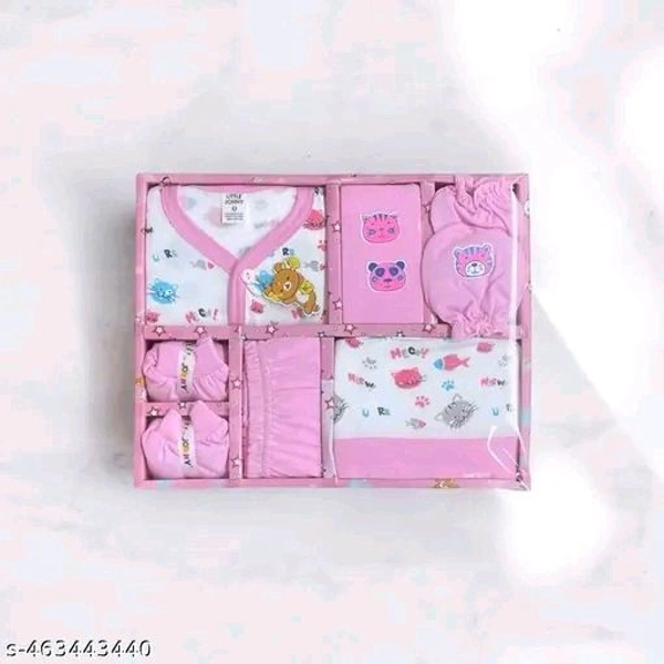 New Born Baby Gift Combo Pack β 6 Pcs | 100% Cotton | Unisex Clothing Set (0β3 Months) - Illusion, 0-3 Month, Clothing Set