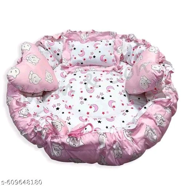 Mom & Son – 5 in 1 Newborn Baby Gift Set Combo - Pink Lace, Free, Bedding Set