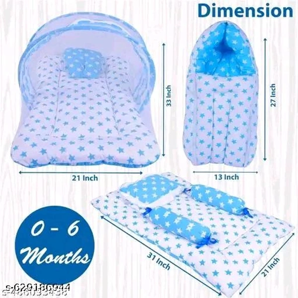 Mom & Son – 5 in 1 Newborn Baby Gift Set Combo - Periwinkle, Free, Bedding Set