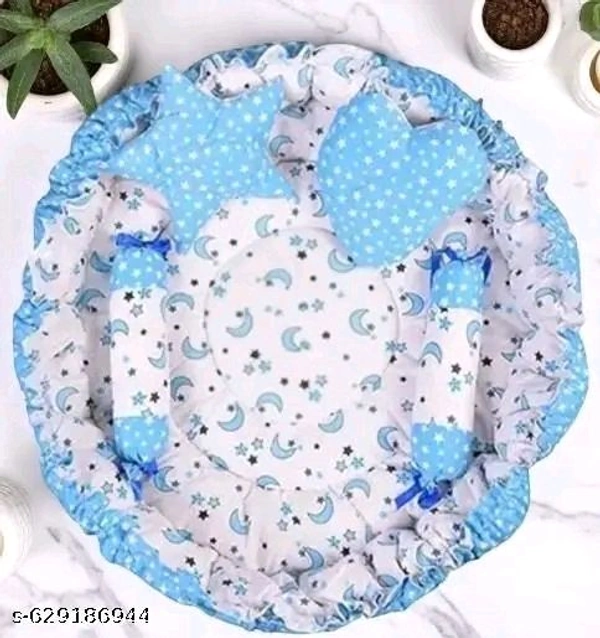 Mom & Son – 5 in 1 Newborn Baby Gift Set Combo - Periwinkle, Free, Bedding Set