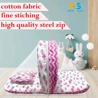 Mom & Son – 5 in 1 Newborn Baby Gift Set Combo - Blush Pink, Free, Bedding Set