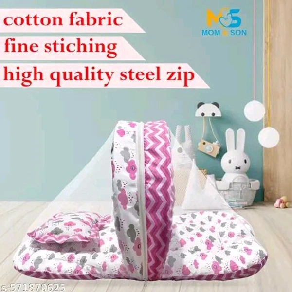 Mom & Son – 5 in 1 Newborn Baby Gift Set Combo - Blush Pink, Free, Bedding Set