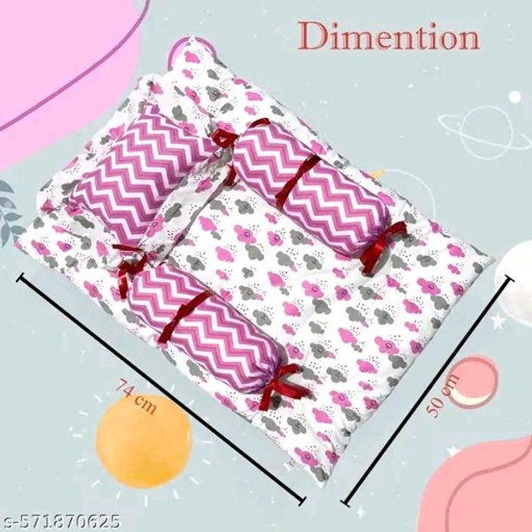 Mom & Son – 5 in 1 Newborn Baby Gift Set Combo - Blush Pink, Free, Bedding Set