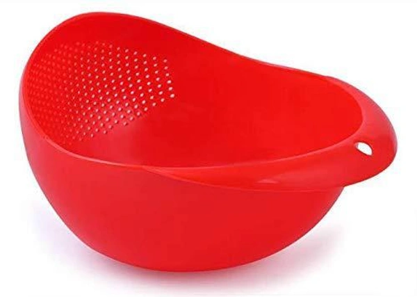 0081A Multi-Function with Integrated Colander Mixing Bowl Washing Rice, Vegetable and Fruits Drainer Bowl-Size: 21x17x8.5cm - 0.605 kgs, India