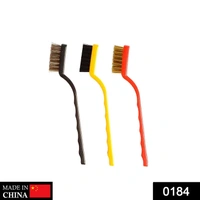 0184 -3 Pc Mini Wire Brush Set (Brass, Nylon, Stainless Steel Bristles) - 0.101 kgs, China