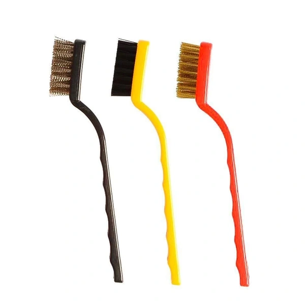 0184 -3 Pc Mini Wire Brush Set (Brass, Nylon, Stainless Steel Bristles) - 0.101 kgs, China
