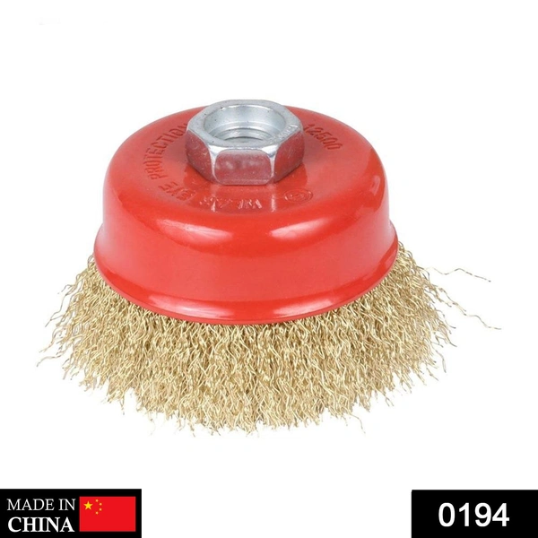 0194 Wire Wheel Cup Brush (Gold) - 0.174 kgs, China