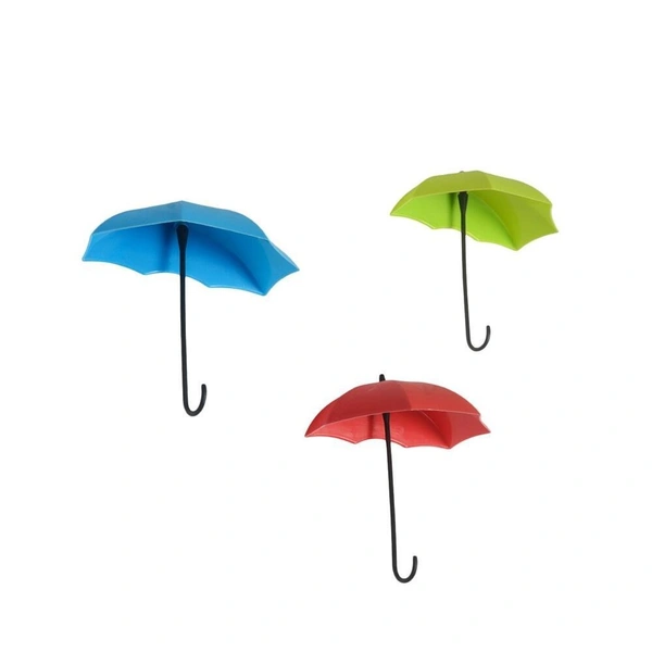 0486_3pcs/set Cute Umbrella Wall Mount Key Holder Wall Hook Hanger Organizer Durable Wall hooks bathroom kitchen Umbrella Wall Hook - 0.1 kgs, India