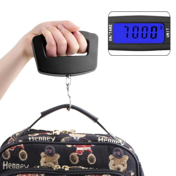 0548 Black Digital Portable Luggage Scale with LCD Backlight (50 kg) - 0.168 kgs, China