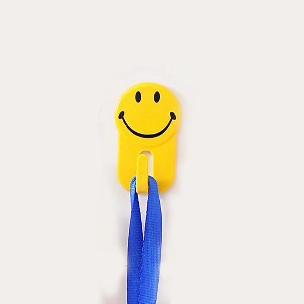 0604 Plastic Self-Adhesive Smiley Face Hooks, 1 Kg Load Capacity (6pcs) - 0.033 kgs, China