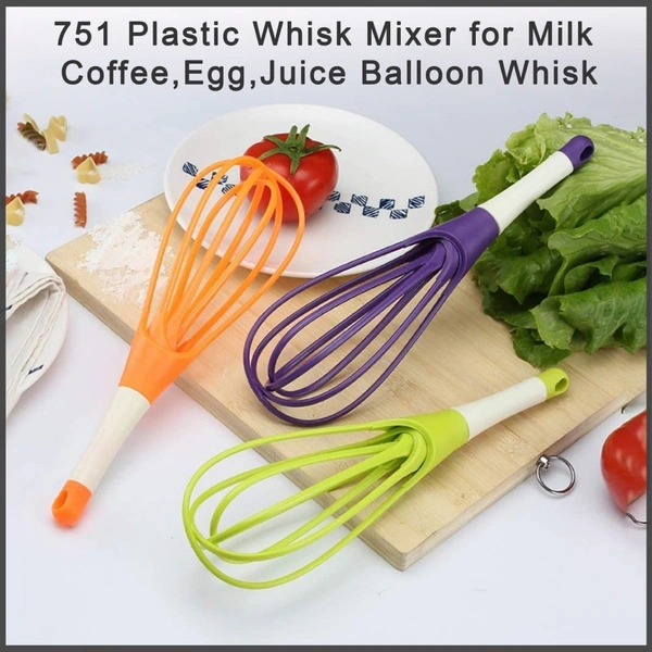 0751_Plastic Whisk Mixer for Milk,Coffee,Egg,Juice Balloon Whisk - 0.197 kgs, India