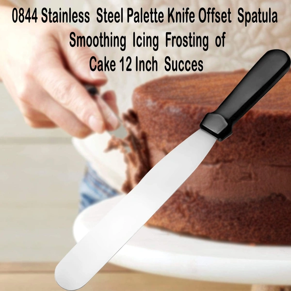 0844 Stainless Steel Palette Knife Offset Spatula for Spreading and Smoothing Icing Frosting of Cake 12 Inch - 0.08 kgs, India