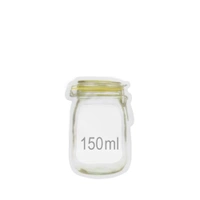 1073 Reusable Airtight Seal Plastic Food Storage Mason Jar Zipper (150ml) - 0.07 kgs, China