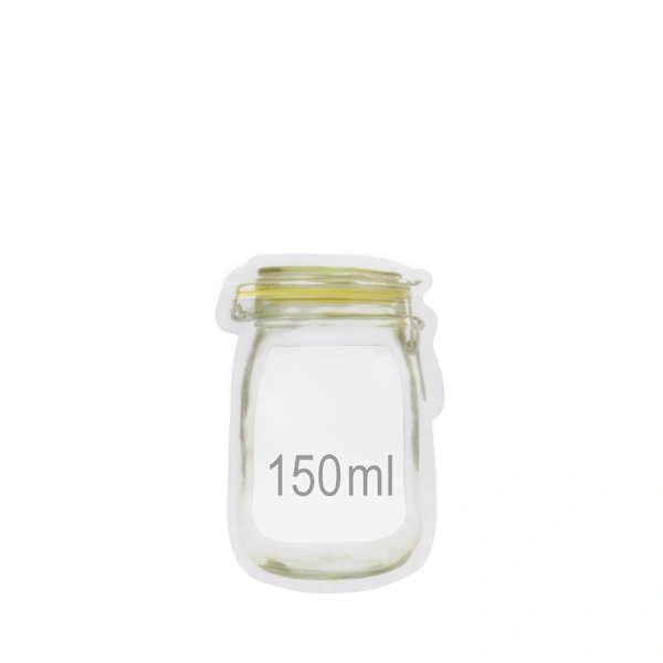 1073 Reusable Airtight Seal Plastic Food Storage Mason Jar Zipper (150ml) - 0.07 kgs, China