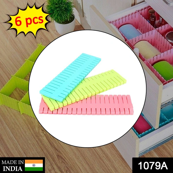 1079A Adjustable Drawer Organizer and Kitchen Board Divider (Pack of 6Pcs) - India, 0.197 kgs
