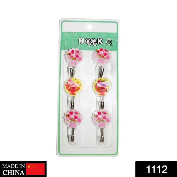 1112 Multipurpose Self Adhesive Plastic Wall Hooks - 6 pcs - 0.075 kgs, China