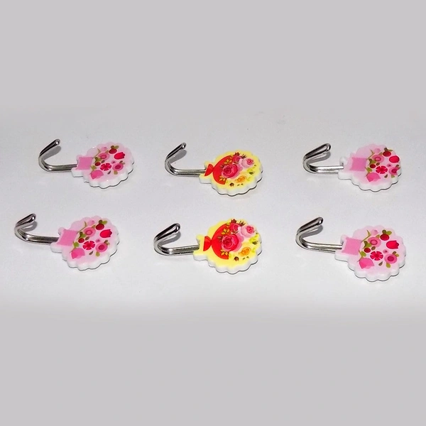 1112 Multipurpose Self Adhesive Plastic Wall Hooks - 6 pcs - 0.075 kgs, China