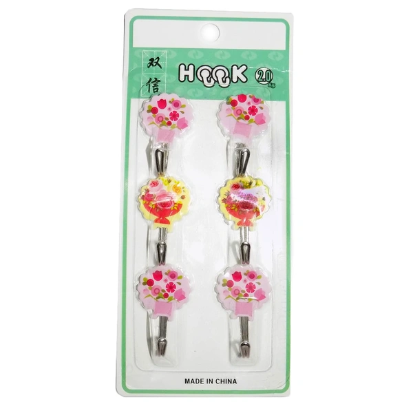 1112 Multipurpose Self Adhesive Plastic Wall Hooks - 6 pcs - 0.075 kgs, China