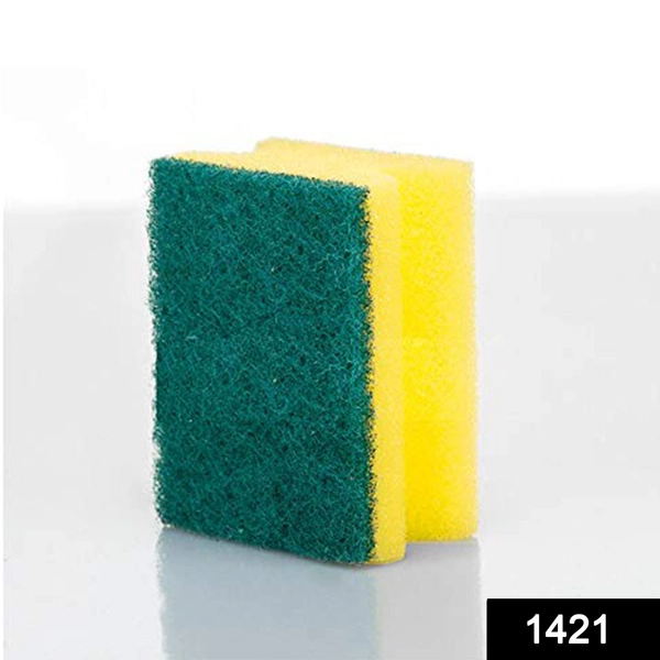 1421 Scrub Sponge 2 in 1 Pad for Kitchen, Sink, Bathroom Cleaning Scrubber - 0.056 kgs, India