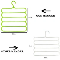 1541 Premium Wardrobe Storage Organizer 5 in 1 Multipurpose Plastic Hanger, Assorted (5) - 0.095 kgs, India