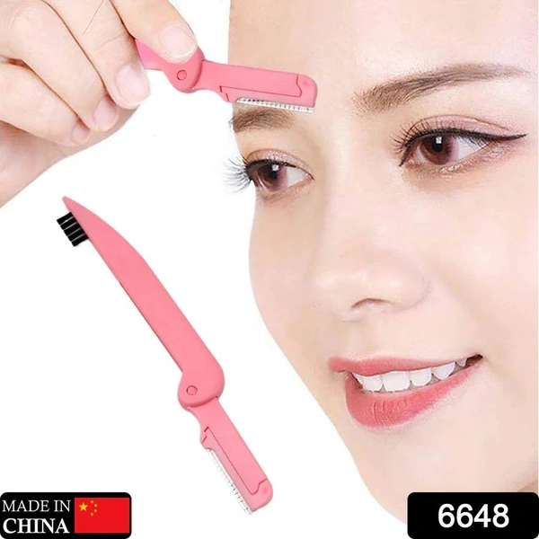 6648 3 in 1 Foldable Eyebrow Brush and Lash Comb,Double Ended Brow Brush Makeup Brush - China, 0.021 kgs