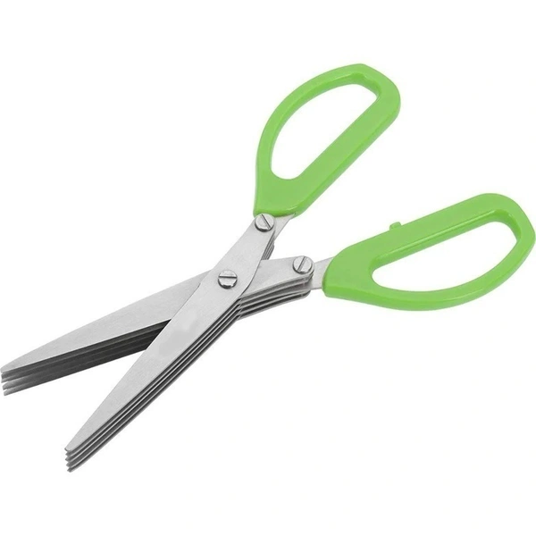 1563 Multifunction Vegetable Stainless Steel Herbs Scissor with 5 Blades - 0.17 kgs, India