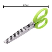 1563 Multifunction Vegetable Stainless Steel Herbs Scissor with 5 Blades - 0.17 kgs, India