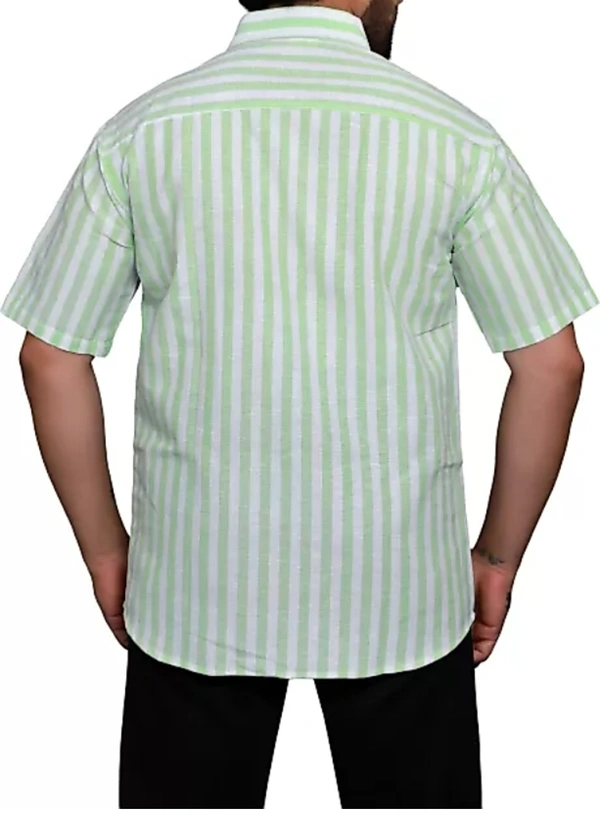 HALF-L40-SHIRT-GREEN Khadi Cotton Half Sleeve Shirt - L / 40, 0.25 kgs, India