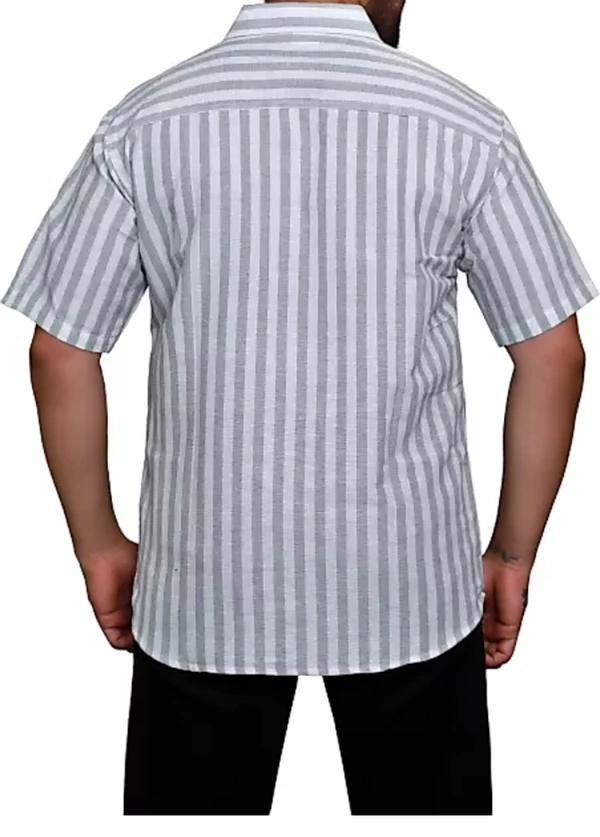 HALF-L44-SHIRT-GREY Khadi Cotton Half Sleeve Shirt - India, XXL / 44, 0.25 kgs