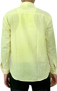 FULL-P38-SHIRT-YELLOW Khadi Cotton Full Sleeve Shirt - India, M / 38, 0.25 kgs