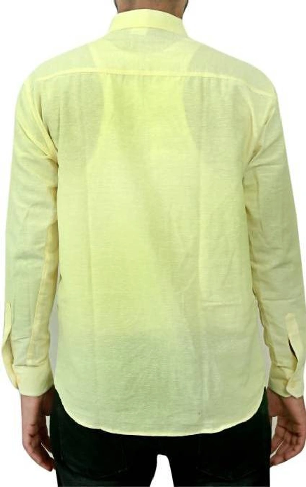 FULL-P38-SHIRT-YELLOW Khadi Cotton Full Sleeve Shirt - India, M / 38, 0.25 kgs