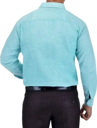 FULL-P38-SHIRT-BLUE Khadi Cotton Full Sleeve Shirt - India, M / 38, 0.25 kgs