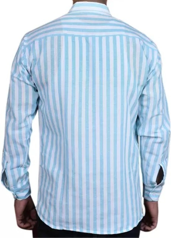 FULL-L42-SHIRT-BLUE Khadi Cotton Full Sleeve Shirt - India, XL / 42, 0.25 kgs