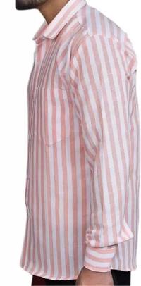 FULL-L42-SHIRT-ORANGE Khadi Cotton Full Sleeve Shirt - India, XL / 42, 0.25 kgs